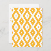 Cartons Réponse Motif diamant jaune et blanc soleil (Devant / Derrière)
