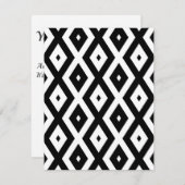 Cartons Réponse Motif diamant noir et blanc (Devant / Derrière)