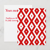 Cartons Réponse Motif diamant rouge et blanc (Devant / Derrière)