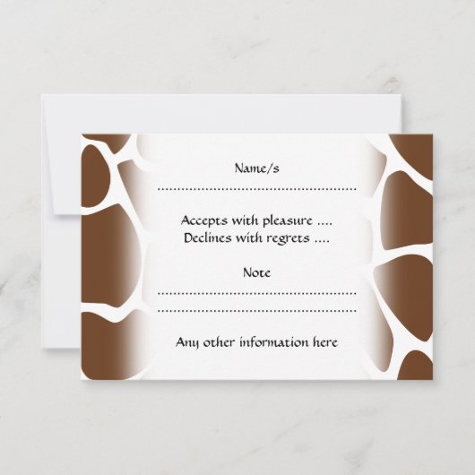 Cartons Réponse Motif d'impression Giraffe en Brown foncé. (Devant)