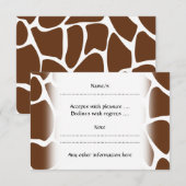 Cartons Réponse Motif d'impression Giraffe en Brown foncé. (Devant / Derrière)