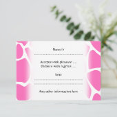 Cartons Réponse Motif d'impression Giraffe en rose vif. (Debout devant)