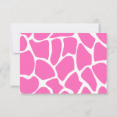 Cartons Réponse Motif d'impression Giraffe en rose vif. (Dos)