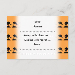 Cartons Réponse Motif d'oiseaux en noir et orange.