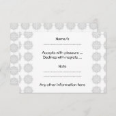 Cartons Réponse Motif élégant, gris clair et blanc. (Devant / Derrière)