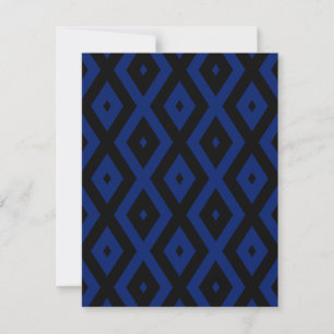 Cartons Réponse Motif en diamant bleu et noir