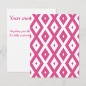 Cartons Réponse Motif en diamant rose et blanc (Devant / Derrière)