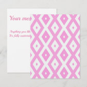 Cartons Réponse Motif en diamant rose et blanc (Devant / Derrière)