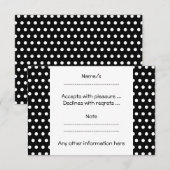 Cartons Réponse Motif Polka noir et blanc. Spotty. (Devant / Derrière)