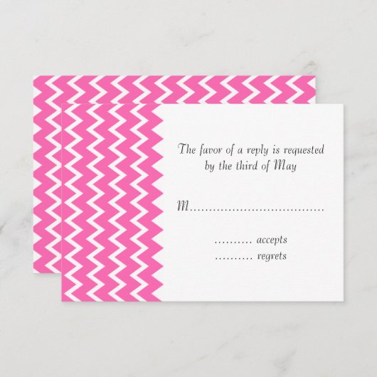 Cartons Réponse Motif Zigzag rose chaud (Devant / Derrière)
