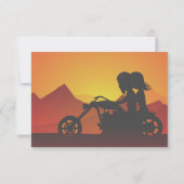 Cartons Réponse Moto Couple Mountain Sunset/Sunrise Mariage (Dos)