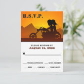 Cartons Réponse Moto Couple Mountain Sunset/Sunrise Mariage (Debout devant)