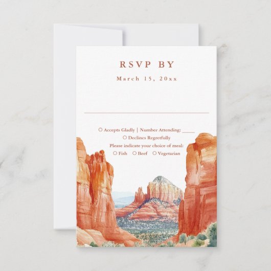 Cartons Réponse Mountain Desert Watercolor Wedding (Devant)