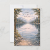 Cartons Réponse Mountain Lake Forest Reflection Wedding (Devant)