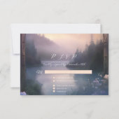 Cartons Réponse Mountain Lake Forest Stars Ethereal Rustic Mariage (Devant)