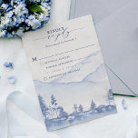 Cartons Réponse Mountain Rustic Woodland Blue Watercolor Repas<br><div class="desc">Revigorez vos invités mariages avec le charme rafraîchissant de notre carte Blue Mountain Watercolor RSVP Card. Le design serein,  inspiré par la beauté majestueuse des sommets de montagne,  promet un événement rempli d'élégance naturelle et de tranquillité. Le détail aquarelle apporte une touche d'expression artistique.</div>