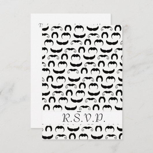 Cartons Réponse Moustaches R.S.V.P. (Devant / Derrière)