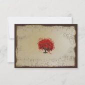 Cartons Réponse Musical Gold Orange Plum Heart Leaf Mariages (Dos)