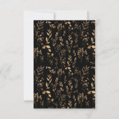 Cartons Réponse Mystical Black Gold Celestial  Mariage  (Dos)
