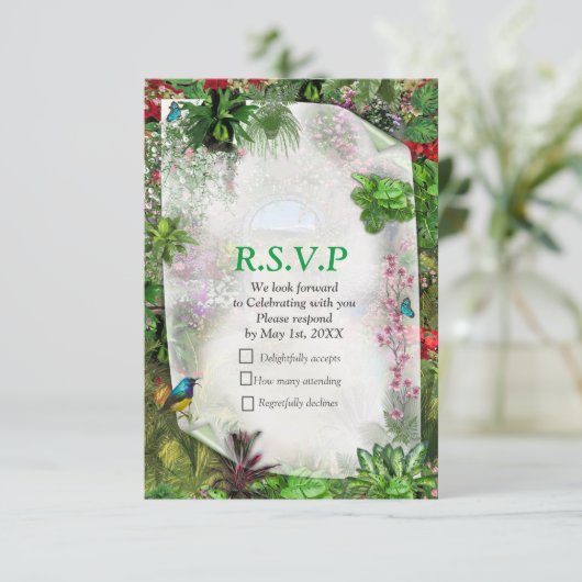 Cartons Réponse Nature intérieure et extérieure en fleurs (Debout devant)