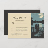 Cartons Réponse nature romantique et lumières à cordes mariage RSV (Devant / Derrière)