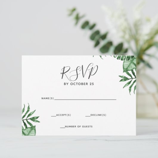 Cartons Réponse Nature tropicale rustique Mariage de verdure botan (Debout devant)