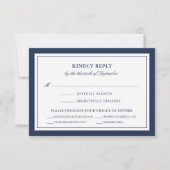 Cartons Réponse Nautical Navy Blue & White Repas Choice (Devant)