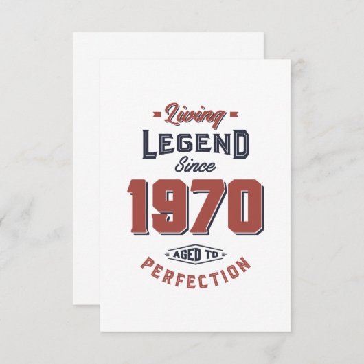 Cartons Réponse Né en 1970 Anniversaire (Devant / Derrière)