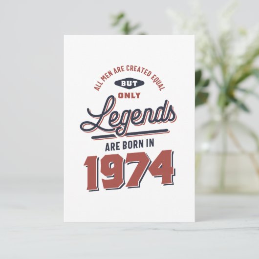 Cartons Réponse Né en 1974 Anniversaire (Debout devant)