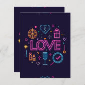 Cartons Réponse Neon Love (Devant / Derrière)