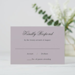 Cartons Réponse Nettoyer Dusty Lilac Classic Mariage