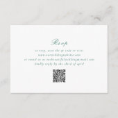 Cartons Réponse Nettoyer Emerald Green QR Code Mariage élégant (Devant)