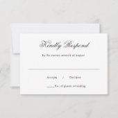 Cartons Réponse Nettoyer le Mariage classique noir et blanc (Devant)