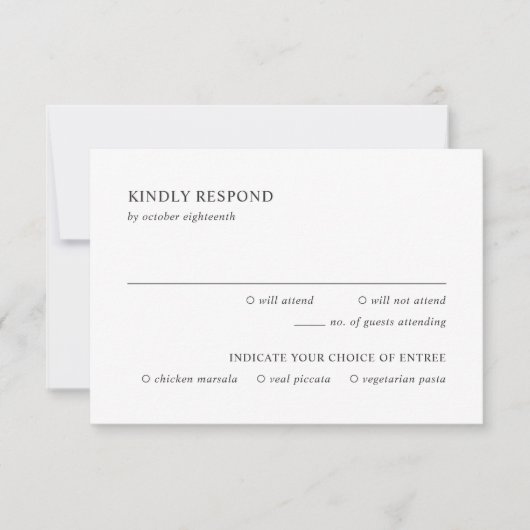 Cartons Réponse Nettoyer noir et blanc Mariage moderne (Devant)