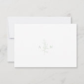 Cartons Réponse Nettoyer Sage Vert Botanique Mariage élégant (Dos)