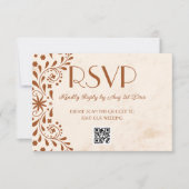 Cartons Réponse Neutral Talavera Floral Wedding QR code (Devant)