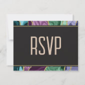 Cartons Réponse Noces d'agate aquarelle Paon (Choix du menu) (Devant)