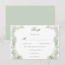 Noces de mariage botaniques régence vert sauge
