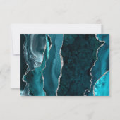 Cartons Réponse Noces sarcelle argent agate violet (Dos)