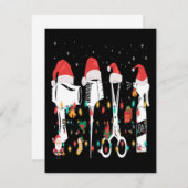 Cartons Réponse Noël Funny Coiffeur Équipement Noël Cadeau (Devant / Derrière)