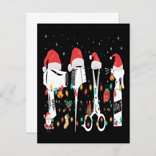 Cartons Réponse Noël Funny Coiffeur Équipement Noël Cadeau (Devant / Derrière)