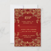 Cartons Réponse Noël Golden Feuilles Fête des Fêtes rouges