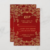 Cartons Réponse Noël Golden Feuilles Fête des Fêtes rouges