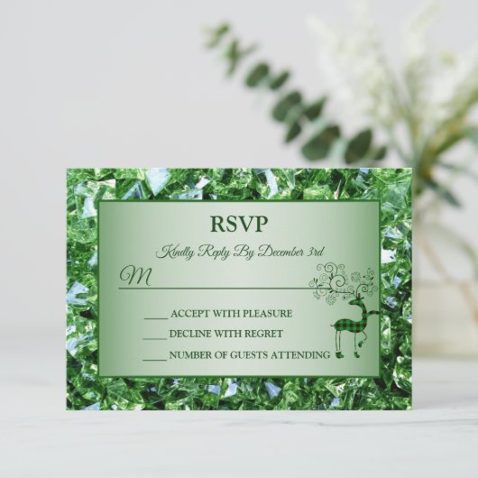 Cartons Réponse Noël Green Reindeers Vacances tendance (Debout devant)