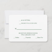 Cartons Réponse Noël Poinsettia Diner Choix Mariage (Dos)