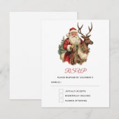 Cartons Réponse Noël vintage du Père Noël (Devant / Derrière)