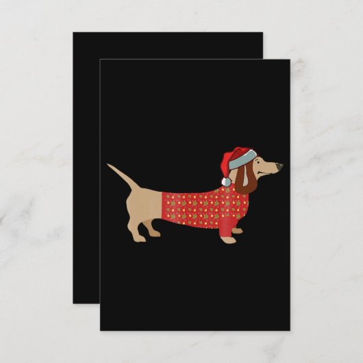 Cartons Réponse Noël Weiner Dachshund Doxie Dans Chien (Devant / Derrière)