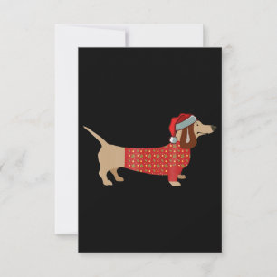Cartons Réponse Noël Weiner Dachshund Doxie Dans Chien