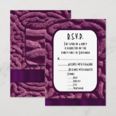 Cartons Réponse Noeud violet céleste mariage moderne R.S.V.P (Devant / Derrière)