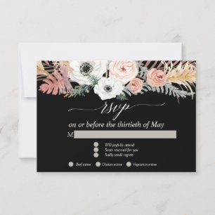 Cartons Réponse Noir Blanc Boho Herbe de Pampas Floral Tropical RS